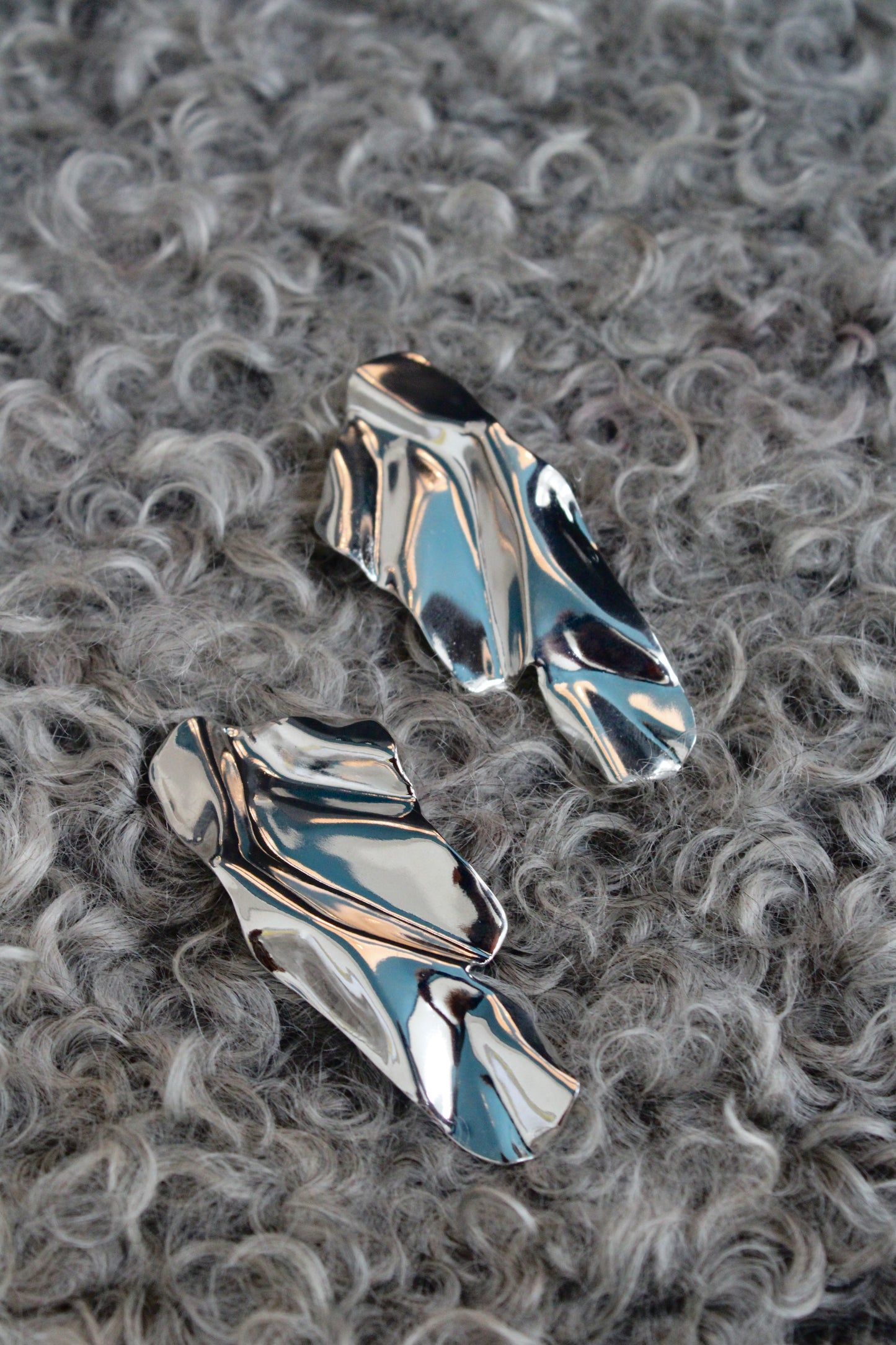 Large Silver Foil Earrings