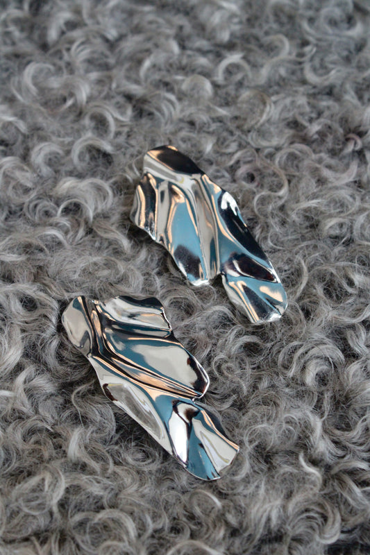 Large Silver Foil Earrings