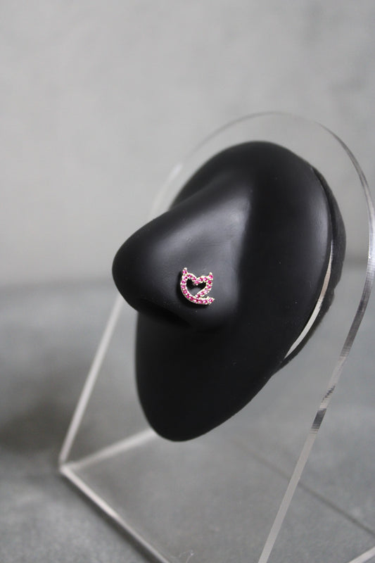Devil Heart Nose Ring (Silver)