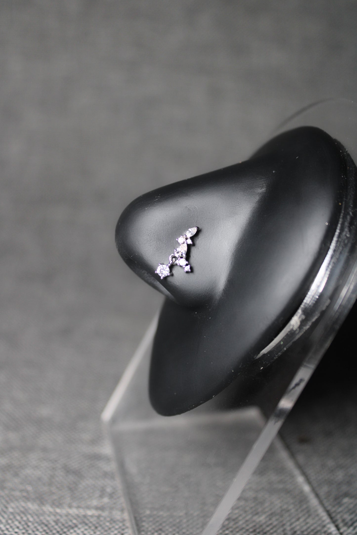 Silver CZ Nose Ring