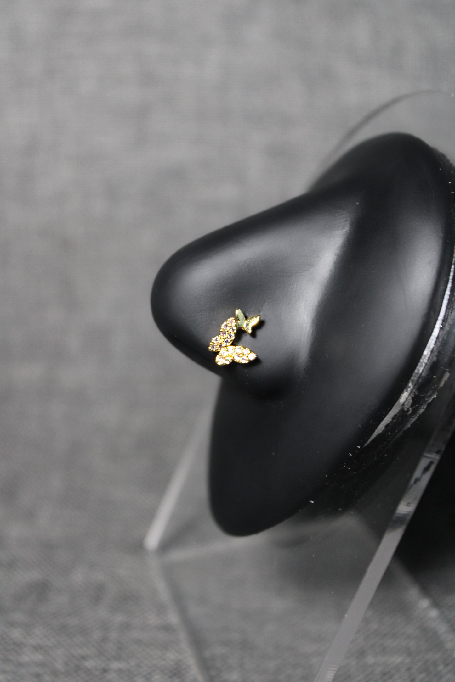 Double Butterfly Nose Ring (Gold)