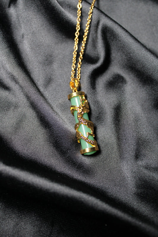 Dragon Jade Column Necklace