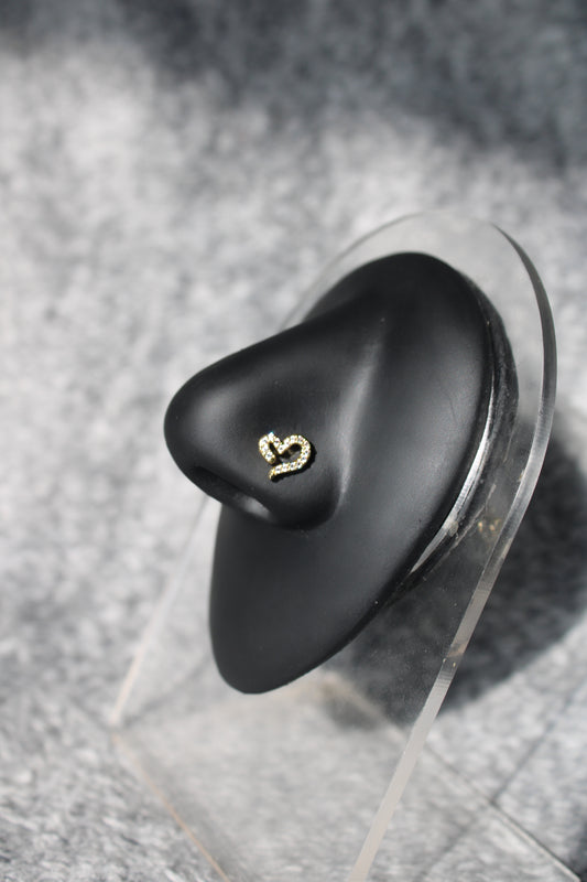 Open Heart Nose Ring (Gold)