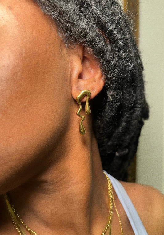 Gold Asymmetrical Earrings
