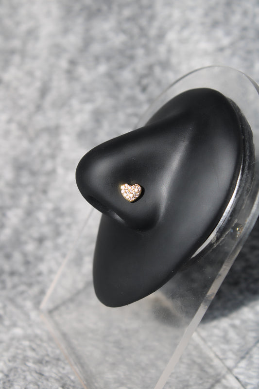 Solid Heart Nose Ring (Gold)