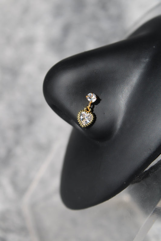 Lovely Heart Nose Ring (Gold)