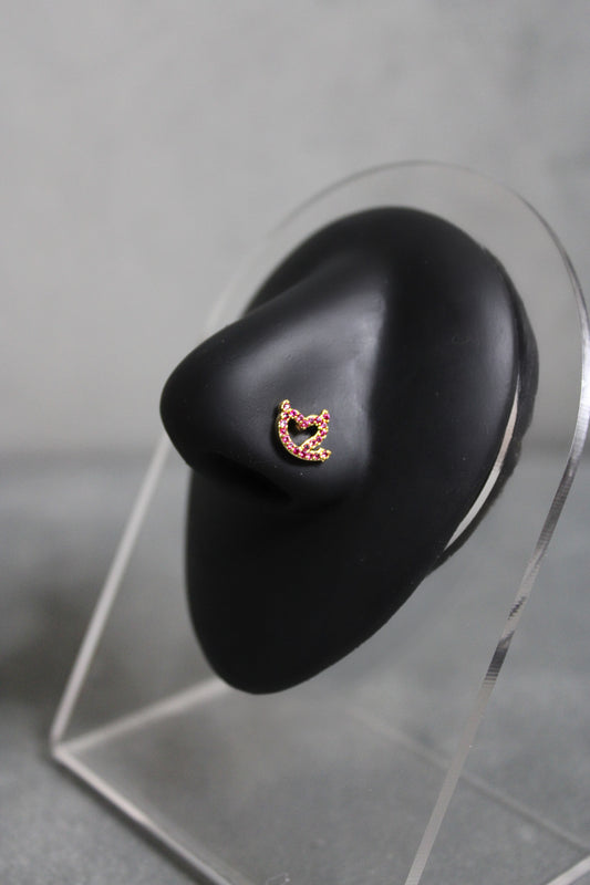 Devil Heart Nose Ring (Gold)