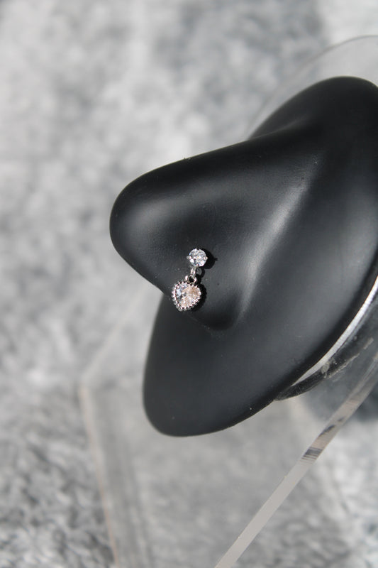 Lovely Heart Nose Ring (Silver)