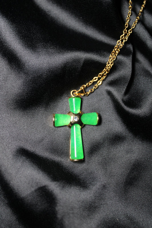 Cross Jade Necklace