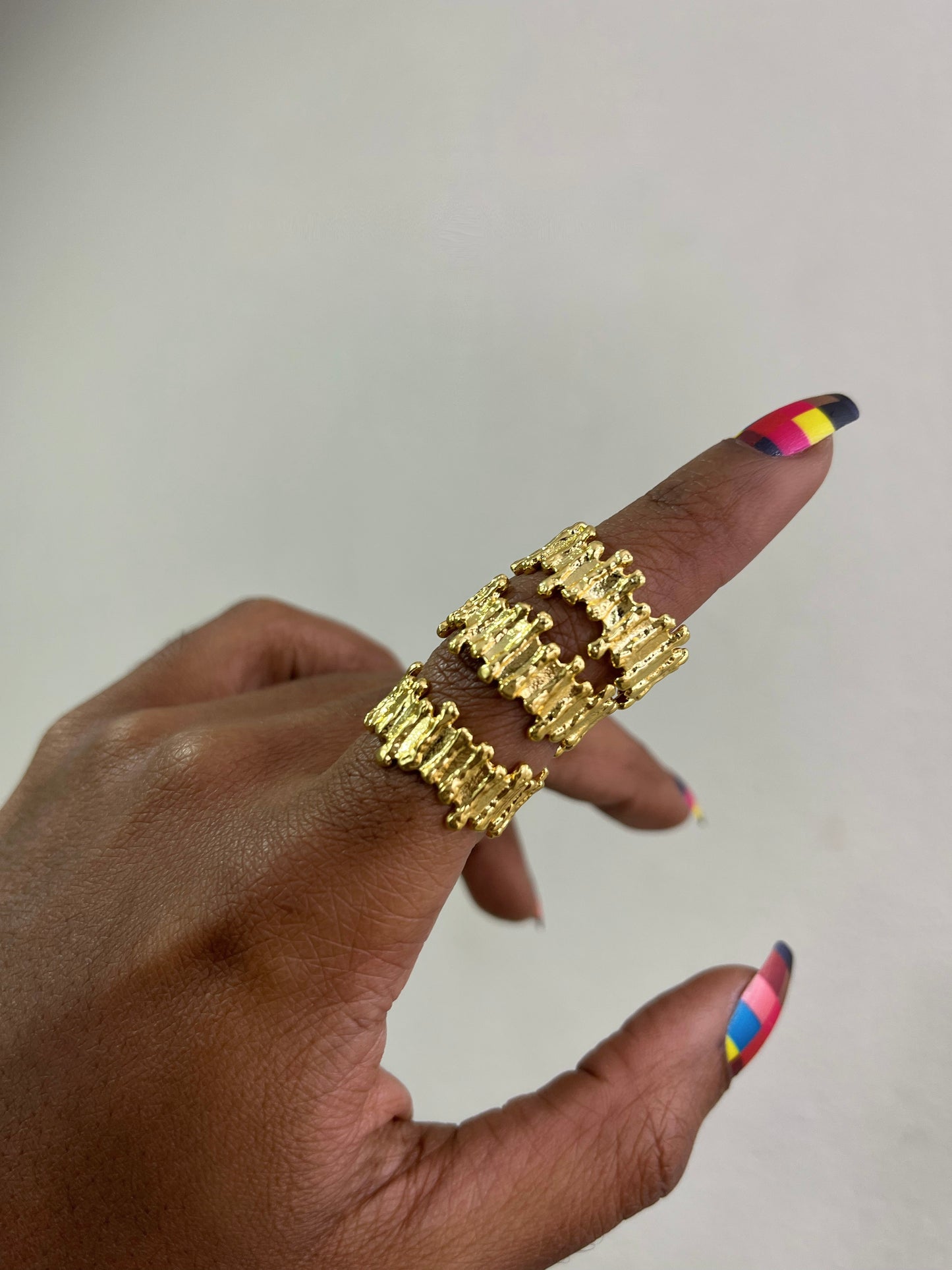 Gold Staggered Ring