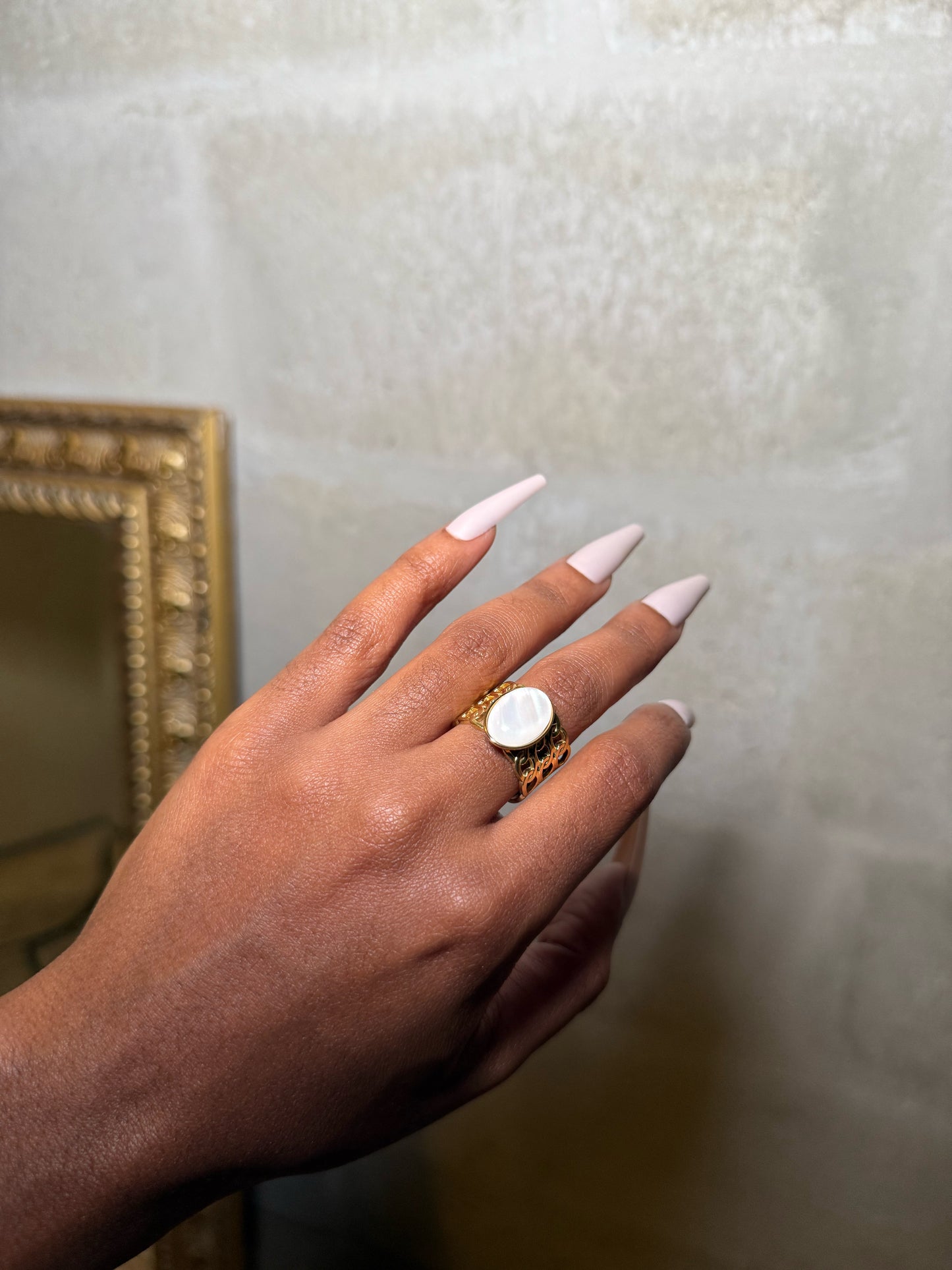 White Iridescent Ring