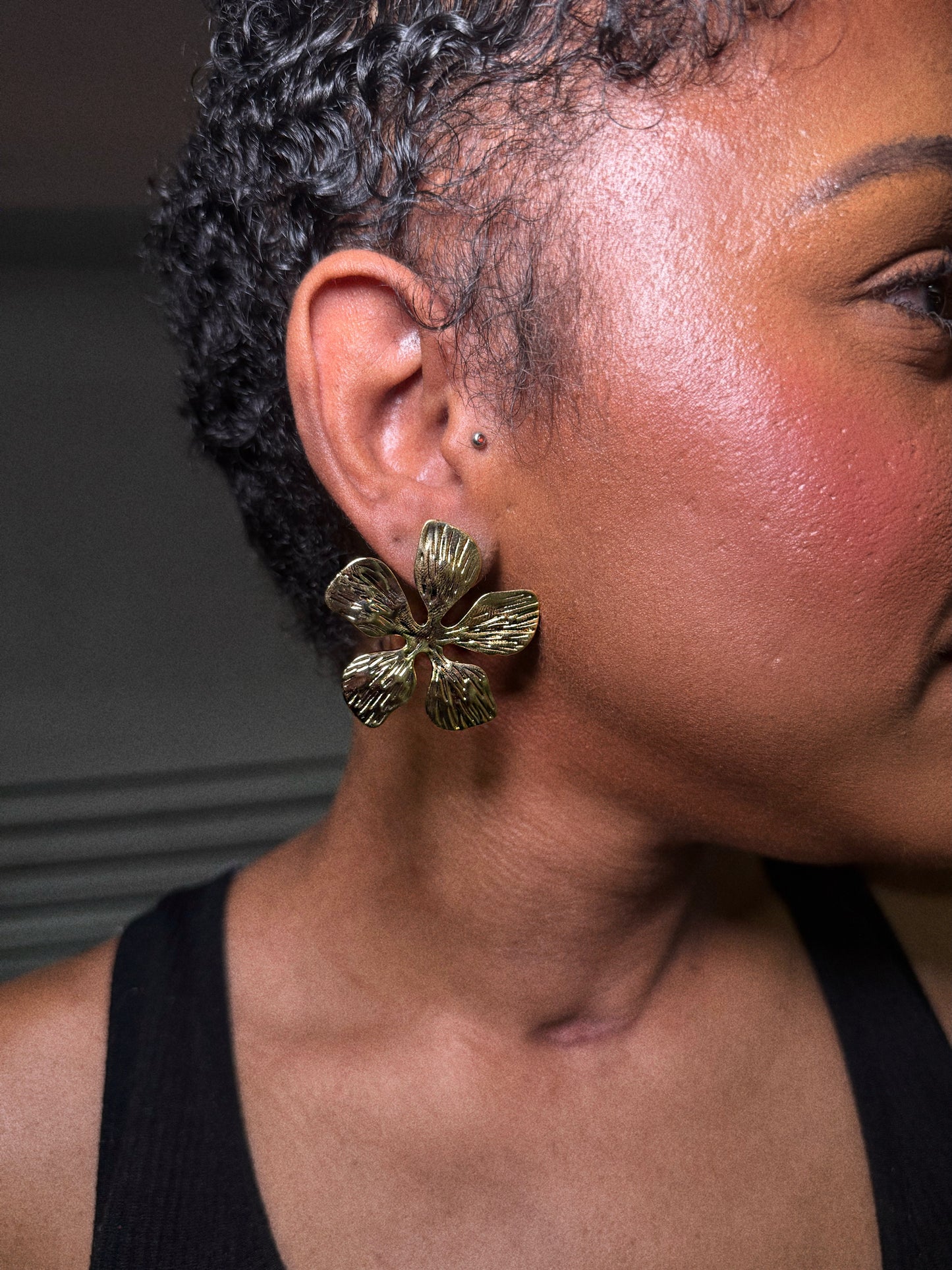 Gold Chrome Flora Earrings