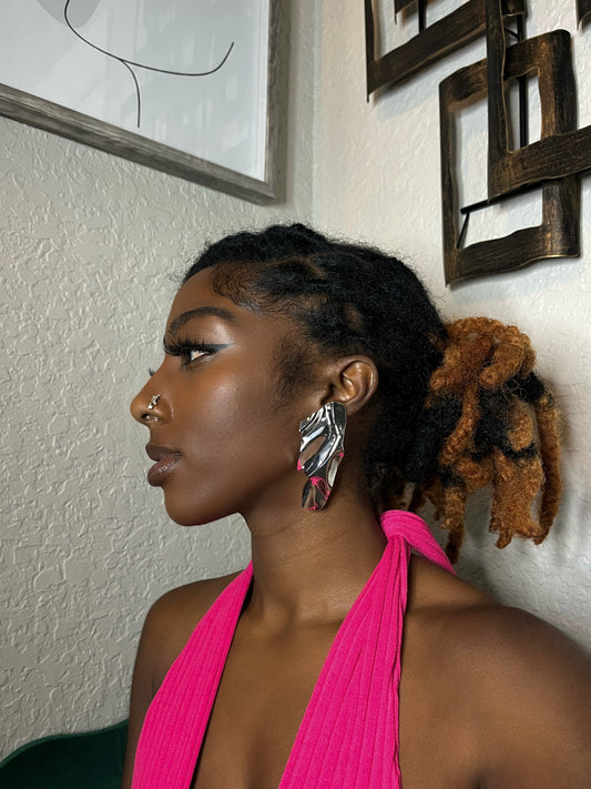 Large Silver Foil Earrings