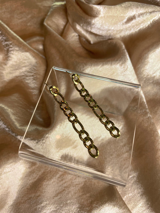 Gold Figaro Link Earrings